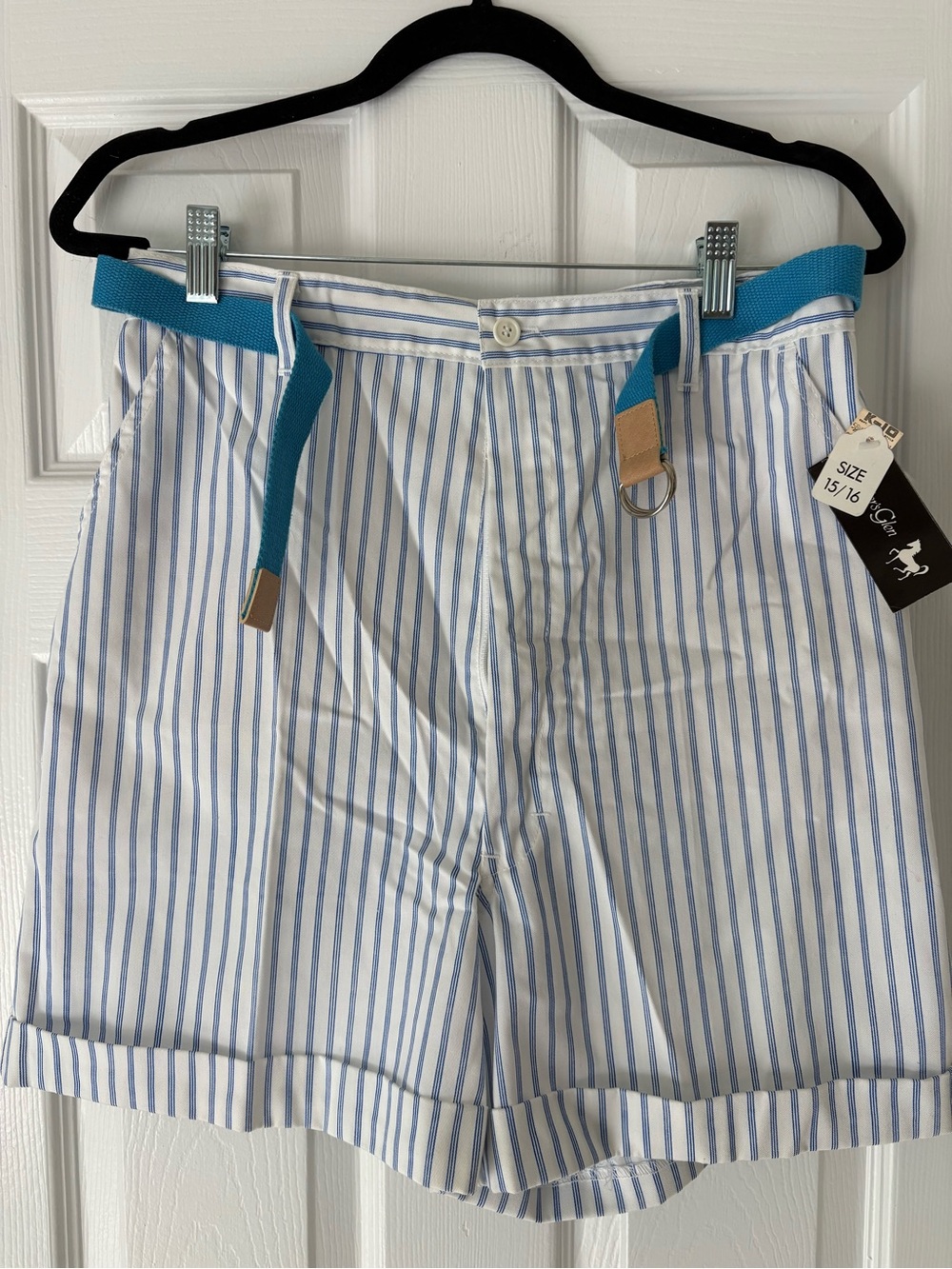NWT RARE Sz 15/16 Hunter’s Glen Vintage 1980’s Striped Blue Jorts